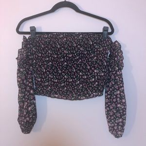 Floral Off the Shoulder Crop Top